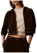 Thumbnail Sweat zippé en coton marron pourvu d'une coupe ajustée et de manches longues - Image 2