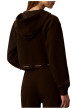Thumbnail Sweat zippé en coton marron pourvu d'une coupe ajustée et de manches longues - Image 3