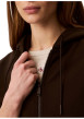 Thumbnail Sweat zippé en coton marron pourvu d'une coupe ajustée et de manches longues - Image 4