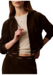 Thumbnail Sweat zippé en coton marron pourvu d'une coupe ajustée et de manches longues - Image 5