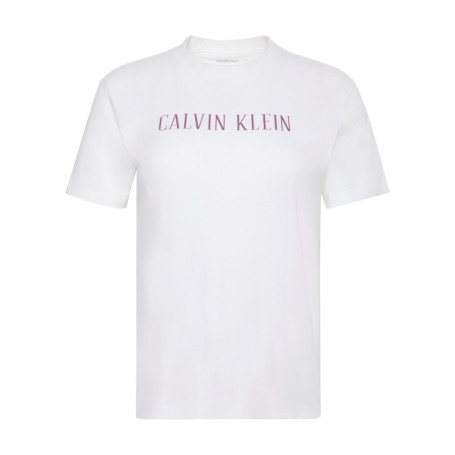 T-shirt en coton blanc à coupe droite pourvu...