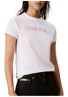 Thumbnail T-shirt en coton blanc à coupe droite pourvu d'un col rond légèrement texturé - Image 2