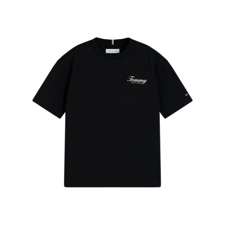 T-shirt en coton biologique noir orné d'un...