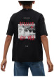 Thumbnail T-shirt en coton biologique noir orné d'un imprimé terrain de basketball au dos - Image 2