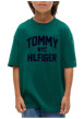 Thumbnail T-shirt vert forêt en coton à imprimé logotypé noir de style universitaire - Image 3