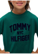 Thumbnail T-shirt vert forêt en coton à imprimé logotypé noir de style universitaire - Image 4