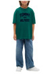 Thumbnail T-shirt vert forêt en coton à imprimé logotypé noir de style universitaire - Image 5