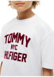 Thumbnail T-shirt blanc en coton à imprimé logotypé bordeaux de style universitaire - Image 4