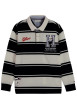 Thumbnail Polo vintage en coton blanc et bleu marine à larges rayures orné de Snoopy