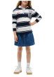 Thumbnail Polo vintage en coton blanc et bleu marine à larges rayures orné de Snoopy - Image 2
