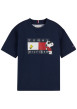 Thumbnail T-shirt bleu marine en coton orné du logo imprimé sur la poitrine avec Snoopy