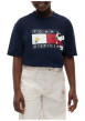 Thumbnail T-shirt bleu marine en coton orné du logo imprimé sur la poitrine avec Snoopy - Image 2