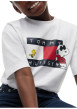 Thumbnail T-shirt blanc en coton agrémenté du logo imprimé sur la poitrine avec Snoopy - Image 4