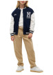 Thumbnail Blouson bomber en coton blanc et bleu marine pourvu d'une coupe large - Image 4