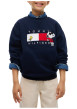 Thumbnail Sweat bleu marine en coton agrémenté du drapeau logotypé et de Snoopy - Image 2