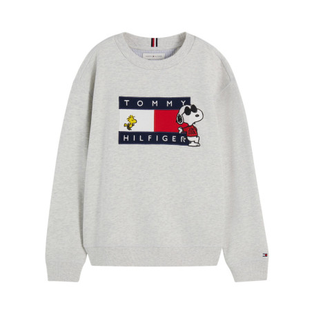 Sweat gris en coton agrémenté du drapeau...