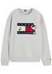 Thumbnail Sweat gris en coton agrémenté du drapeau logotypé et de Snoopy