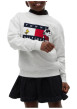 Thumbnail Sweat gris en coton agrémenté du drapeau logotypé et de Snoopy - Image 3