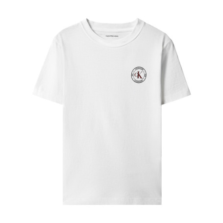 T-shirt en coton blanc à coupe droite pourvu...