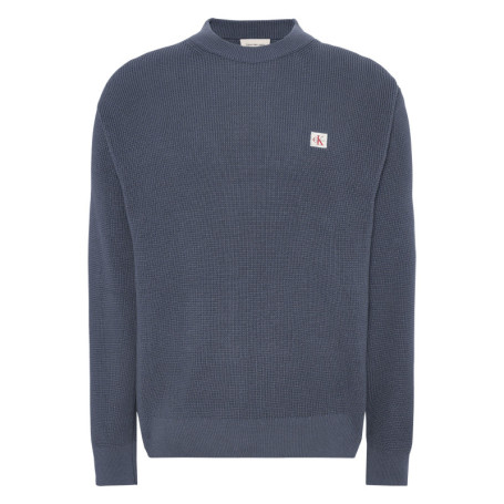 Pull en coton bleu pourvu d'une coupe ample et...