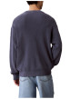 Thumbnail Pull en coton bleu pourvu d'une coupe ample et d'un col rond épais - Image 3