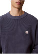 Thumbnail Pull en coton bleu pourvu d'une coupe ample et d'un col rond épais - Image 4