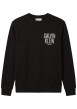 Thumbnail Sweat en coton noir à coupe droite pourvu d'un col rond et de manches longues