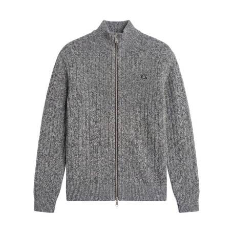 Gilet en coton gris à coupe droite pourvu d'un...