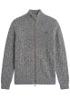Thumbnail Gilet en coton gris à coupe droite pourvu d'un col montant côtelé