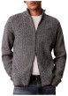 Thumbnail Gilet en coton gris à coupe droite pourvu d'un col montant côtelé - Image 2