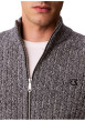 Thumbnail Gilet en coton gris à coupe droite pourvu d'un col montant côtelé - Image 6