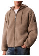 Thumbnail Blouson beige pourvu d'une coupe droite et d'un col à capuche - Image 2