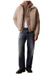 Thumbnail Blouson beige pourvu d'une coupe droite et d'un col à capuche - Image 6