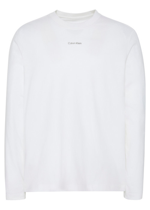 T-shirt en coton blanc à coupe droite pourvu...