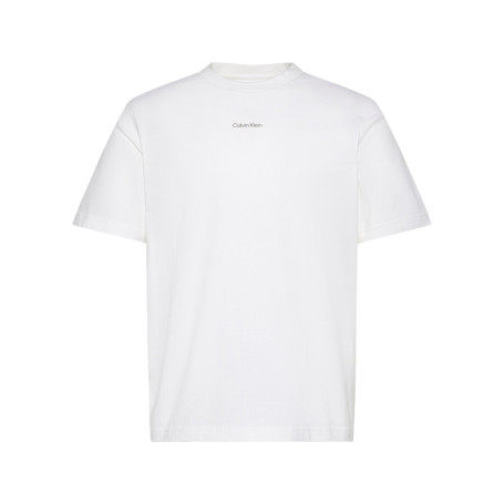 T-shirt en coton blanc à coupe droite pourvu...
