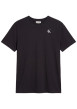 Thumbnail T-shirt en coton noir à coupe droite pourvu d'un col rond en bord-côte