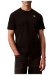 Thumbnail T-shirt en coton noir à coupe droite pourvu d'un col rond en bord-côte - Image 2