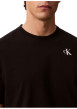 Thumbnail T-shirt en coton noir à coupe droite pourvu d'un col rond en bord-côte - Image 4