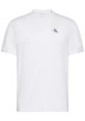 Thumbnail T-shirt en coton blanc à coupe droite pourvu d'un col rond en bord-côte