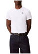 Thumbnail T-shirt en coton blanc à coupe droite pourvu d'un col rond en bord-côte - Image 2