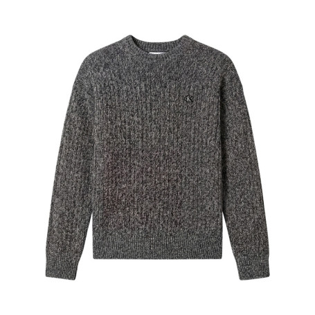 Pull en coton gris à coupe droite pourvu d'un...