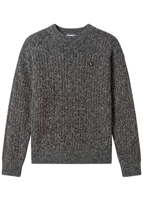 Pull en coton gris à coupe droite pourvu d'un...