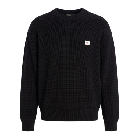 Pull en coton noir à coupe droite pourvu d'un...