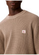 Thumbnail Pull en coton beige à coupe droite pourvu d'un col rond et de manches longues - Image 5