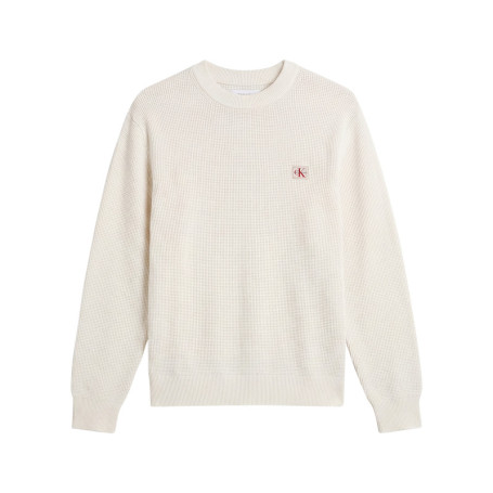 Pull en coton blanc à coupe droite pourvu d'un...
