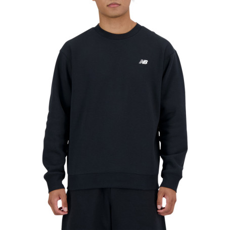 Sweat noir uni avec un col rond et un logo...