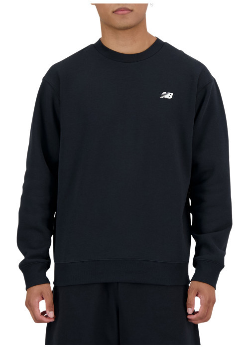 Sweat noir uni avec un col rond et un logo...