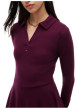 Thumbnail Robe courte en coton biologique bordeaux à coupe droite avec un col à revers - Image 5