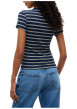 Thumbnail T-shirt en coton biologique marine à rayures pourvu d'un col rond - Image 3