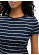 Thumbnail T-shirt en coton biologique marine à rayures pourvu d'un col rond - Image 4